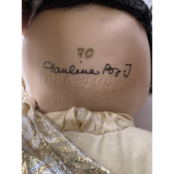 Pauline Bjoness Jacobsen Asian Doll Gold & Silver Lame' Stripe Robe Pants 14'' - Picture 14 of 16